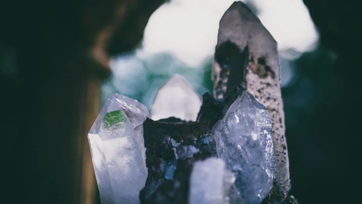 Beautiful close-up of quartz crystals showcasing clarity and natural beauty.